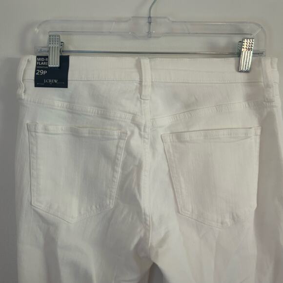 J. Crew Factory Mid-Rise Flare Stretch Raw Hem Crop Jeans 29 Petite New - Picture 6 of 9